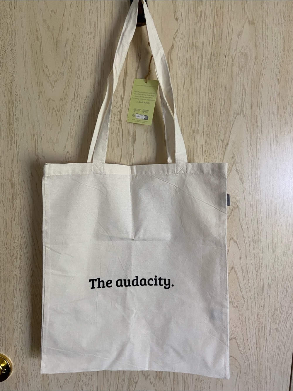 Recycled Cotton Reusable Shopping Tote Bag THE AUDACITY